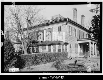 Historischer amerikanischer Gebäude Umfrage Alex Bush, Fotograf, Januar 11, 1935, Seiten- und Vorderansicht - Lyon House, 102 South Main Street, Demopolis, Marengo County, AL Stockfoto
