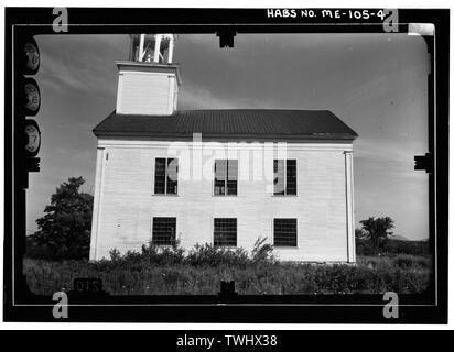 Seitenansicht Kopie Foto von photogrammetrischen Platte LC-HABS-GS 07-28 R. - Nord Gemeinde Gemeindehaus, St. George Road (State Route 131), Thomaston, Knox County, ME Stockfoto