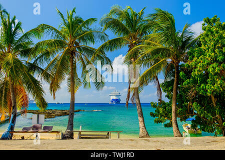 Grand Cayman, Cayman Islands, 15.12.2018, Blick auf die Princess Regal cruise ship an der Karibik von George Town Küste Stockfoto