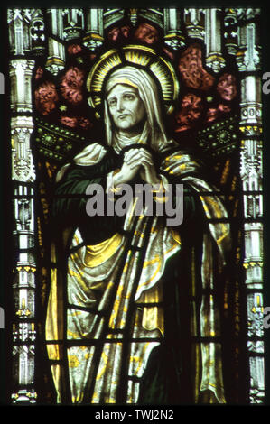 Glasfenster, St. Anne, St Leonard's, Colchester, Essex, UK. Stockfoto