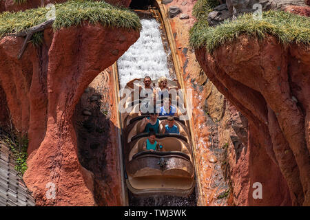 Orlando, Florida. 10. Mai 2019. Leute genießen Splash Mountain in Magic Kingdom in Walt Disney World Stockfoto