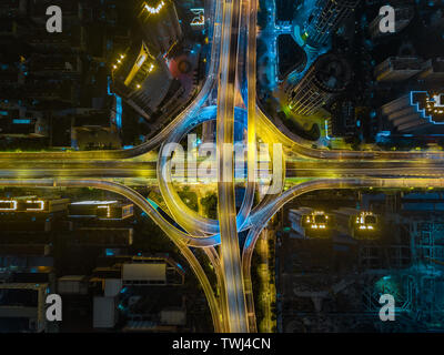 Luftaufnahme der Stadt Shanghai interchange Stockfoto