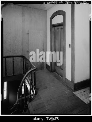 Zweite Etage, auf der Suche nach Südosten Jackson Fleming House, West End erste Straße, Auffahrt Südwestlich von Warren und ersten Straßen, West Lebanon, Warren County, IN Stockfoto