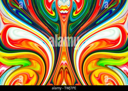 Bunte Farbe Texturen und Kurven ungewöhnliches Design Pattern. Warm und sehr helle Farben. Stockfoto