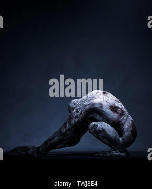 3D-Rendering von einem Monster im Dunkeln Stockfoto