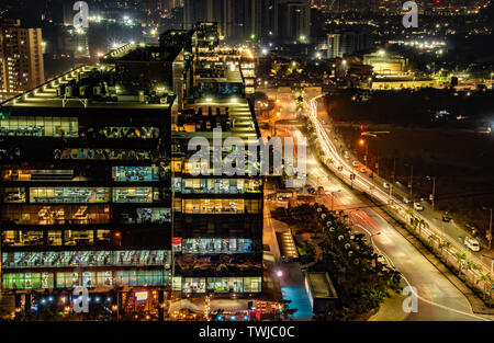 Nacht Stadtbild in Pune, Indien. Stockfoto