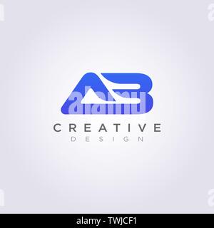 Buchstaben A B Vector Illustration Design Clipart Symbol Logo Vorlage. Stock Vektor