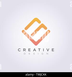 Abstrakte Square Vector Illustration Design Clipart Symbol Logo Vorlage. Stock Vektor