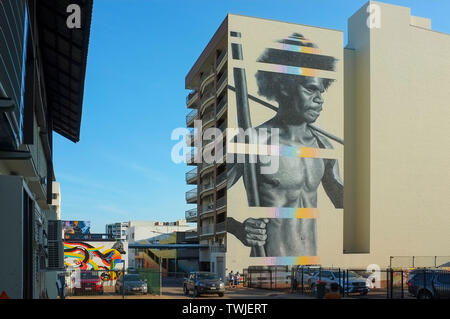 Einige der Street Art von Austin Lane in Darwin, Northern Territory, Australien. Stockfoto
