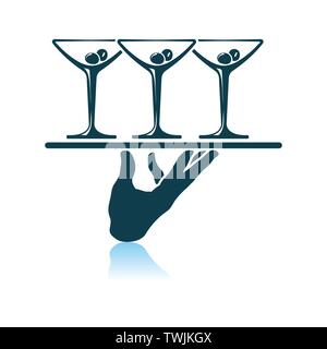 Kellner Hand Symbol. Schatten Reflexion Design. Vector Illustration. Stock Vektor