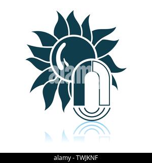 Magnetischer Sturm Symbol. Schatten Reflexion Design. Vector Illustration. Stock Vektor