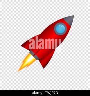 3d Cartoon Rocket. Raumschiff Vektor-illustration isoliert Stock Vektor