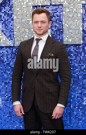 Rocketman UK Premiere, blauer Teppich Ankünfte, Odeon Luxe Leicester Square bietet: Taron Egerton Wo: London, Großbritannien Wann: 20. Mai 2019 Credit: WENN.com Stockfoto