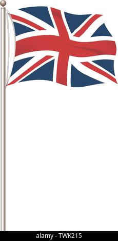 World Flags. Land nationale Flagge Post transparenten Hintergrund. UK Vereinigtes Königreich, Großbritannien. Vector Illustration. Stock Vektor