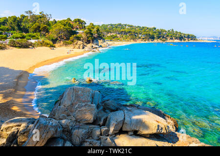 Schöner Strand können Cristus in der Nähe von Cap Roig, Costa Brava, Spanien Stockfoto