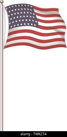 World Flags. Land nationale Flagge Post transparenten Hintergrund. USA Vereinigte Staaten von Amerika. Vector Illustration. Stock Vektor