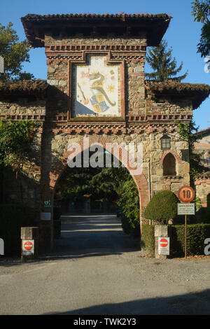 Italien, Piacenza, Grazzano Visconti neo - mittelalterliches Dorf Stockfoto