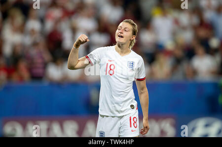 Nizza, Frankreich. Juni, 2019 19. Frankreich, Nizza, Stade de Nice, 19.06.2019, Fußball-FIFA-Fußballweltmeisterschaft der Damen - Japan - England Bild: Spielerin des Spiels, Ellen White (England, Nr. 18) | Verwendung der weltweiten Kredit: dpa/Alamy leben Nachrichten Stockfoto