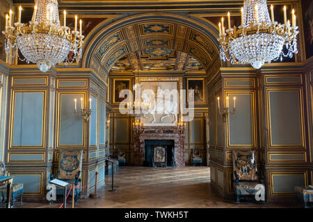 Saint Louis Salon in Château de Fontainebleau, Seine-et-Marne, Region Île-de-France Frankreich Stockfoto