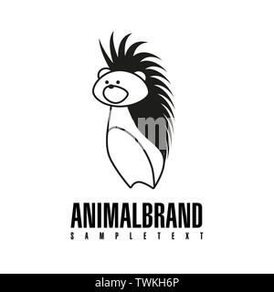 Hedgehog. Vector Abbildung: Logo. Stilisierte, vereinfachten und niedliche Tier isoliert. Stock Vektor