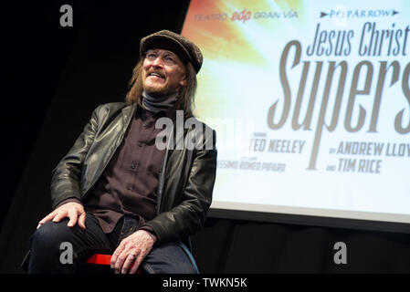 Schauspieler Ted Neeley, berühmt für seine Rolle in 'Jesus Christ Superstar', stellt in Madrid, Spanien Mit: Ted Neeley Wo: Madrid, Spanien Wann: 21. Mai 2019 Credit: Oscar Gonzalez/WENN.com Stockfoto