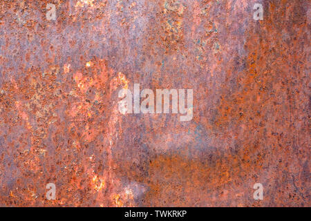 Close up Rost auf der Oberfläche der alten Bügeleisen, rostiges Metall Stahl Blech board abstrakte Kunst Hintergrund Stockfoto