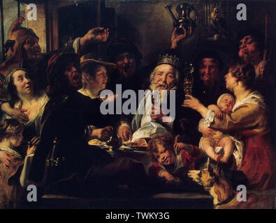 Jacob Jordaens - Bohne König König Getränke 1638 Stockfoto