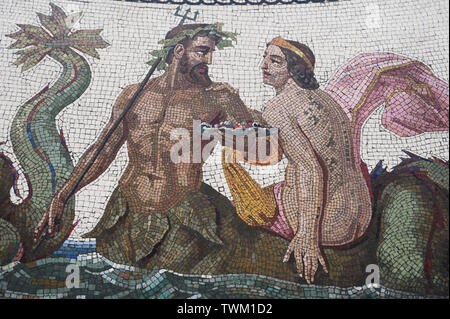 Mosaikfußboden im Pavillon Halle in die Kleine Eremitage, St. Petersburg, Russland Stockfoto