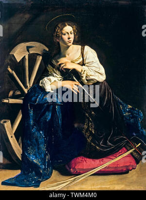 Caravaggio, die Heilige Katharina von Alexandria, Malerei, ca. 1598 Stockfoto