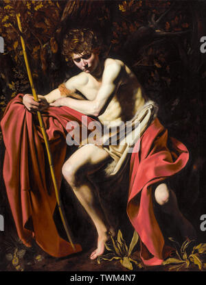 Caravaggio, der hl. Johannes der Täufer in der Wüste, Malerei, ca. 1604 Stockfoto