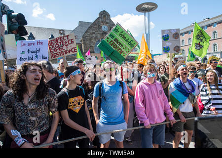 "Freitags für Zukunft" Demonstration in Aachen, Deutschland bei 21 von 2019. Stockfoto