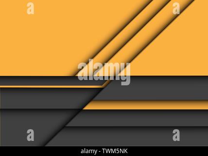 Abstrakte Gelb Grau 3D-Überlappung Design moderne futuristischen Hintergrund Vector Illustration. Stock Vektor