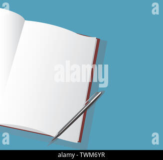Die leeren Notizbuch und Stift Stockfoto