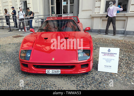 Ferrari F40. Turin, Valentino schloss, Motor Show 2019 Stockfoto