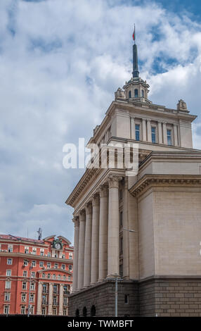 Monumentale architektonische Erbe der kommunistischen Ära im Zentrum von Sofia, Bulgarien. Stockfoto