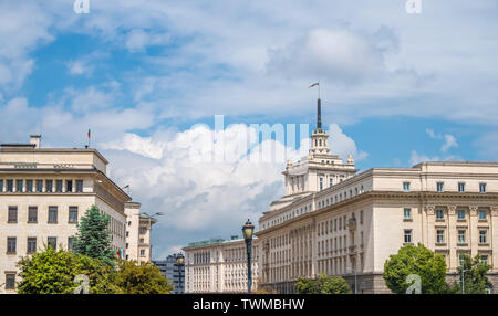 Monumentale architektonische Erbe der kommunistischen Ära im Zentrum von Sofia, Bulgarien. Stockfoto