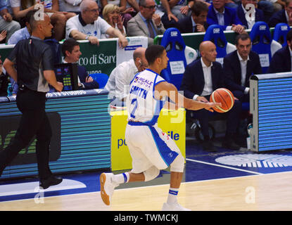 Sassari, Italien, 20. Juni 2019. Endspiel LBA (Lega Basket Italia) Match 6 zwischen UMANA REYER VENEZIA VS DINAMO BANCO DI SARDEGNA SASSARI an Palaserradi Stockfoto