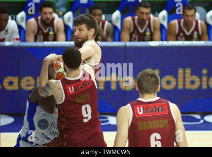 Sassari, Italien, 20. Juni 2019. Endspiel LBA (Lega Basket Italia) Match 6 zwischen UMANA REYER VENEZIA VS DINAMO BANCO DI SARDEGNA SASSARI an Palaserradi Stockfoto