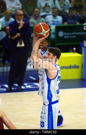 Sassari, Italien, 20. Juni 2019. Endspiel LBA (Lega Basket Italia) Match 6 zwischen UMANA REYER VENEZIA VS DINAMO BANCO DI SARDEGNA SASSARI an Palaserradi Stockfoto