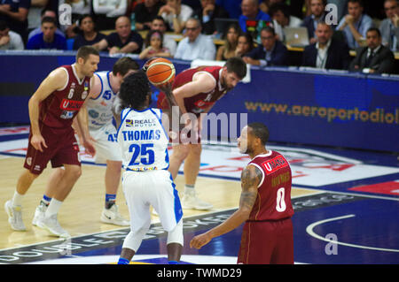 Sassari, Italien, 20. Juni 2019. Endspiel LBA (Lega Basket Italia) Match 6 zwischen UMANA REYER VENEZIA VS DINAMO BANCO DI SARDEGNA SASSARI an Palaserradi Stockfoto