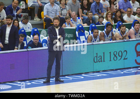 Sassari, Italien, 20. Juni 2019. Endspiel LBA (Lega Basket Italia) Match 6 zwischen UMANA REYER VENEZIA VS DINAMO BANCO DI SARDEGNA SASSARI an Palaserradi Stockfoto