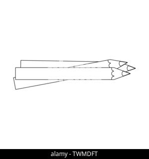 Satz von Farben bleistifte Schule Geschirr in Schwarz und Weiß Stock Vektor