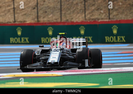 Marseille, Frankreich. 21. Jun 2019. FIA Formel 1 Grand Prix von Frankreich, Training; Alfa Romeo Racing, Antonio Giovinazzi Credit: Aktion Plus Sport Bilder/Alamy leben Nachrichten Stockfoto