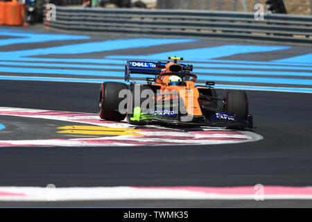 Marseille, Frankreich. 21. Jun 2019. FIA Formel 1 Grand Prix von Frankreich, Trainingseinheiten, McLaren, Lando Norris Credit: Aktion Plus Sport Bilder/Alamy leben Nachrichten Stockfoto