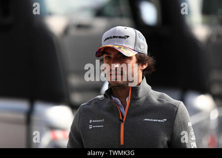 Marseille, Frankreich. 21. Jun 2019. FIA Formel 1 Grand Prix von Frankreich, Trainingseinheiten, McLaren, Carlos Sainz Credit: Aktion Plus Sport Bilder/Alamy leben Nachrichten Stockfoto