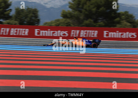 Marseille, Frankreich. 21. Jun 2019. FIA Formel 1 Grand Prix von Frankreich, Trainingseinheiten, McLaren, Carlos Sainz Credit: Aktion Plus Sport Bilder/Alamy leben Nachrichten Stockfoto