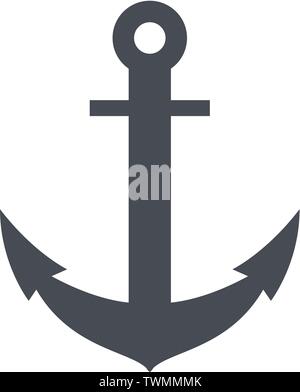 Anker isoliert auf weißem Hintergrund. Vektor Stock Vektor