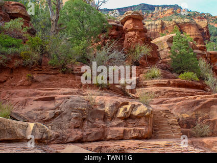 Slide Rock State Park in Sedona Arizona Wanderung und rock Treppen Stockfoto