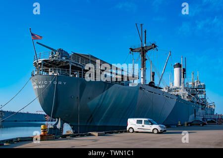 Tampa Bay, Florida. April 28, 2019. Amerikanischen Sieg Schiff und Museum in Tampa Bay Port. Stockfoto