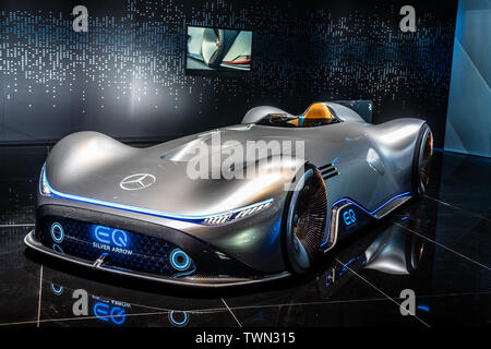 Paris, Frankreich, 02.Oktober, Mercedes Konzept EQ Silver Arrow, 2018 Intelligenz, Mondial Paris Motor Show, Prototyp von Mercedes Benz Stockfoto